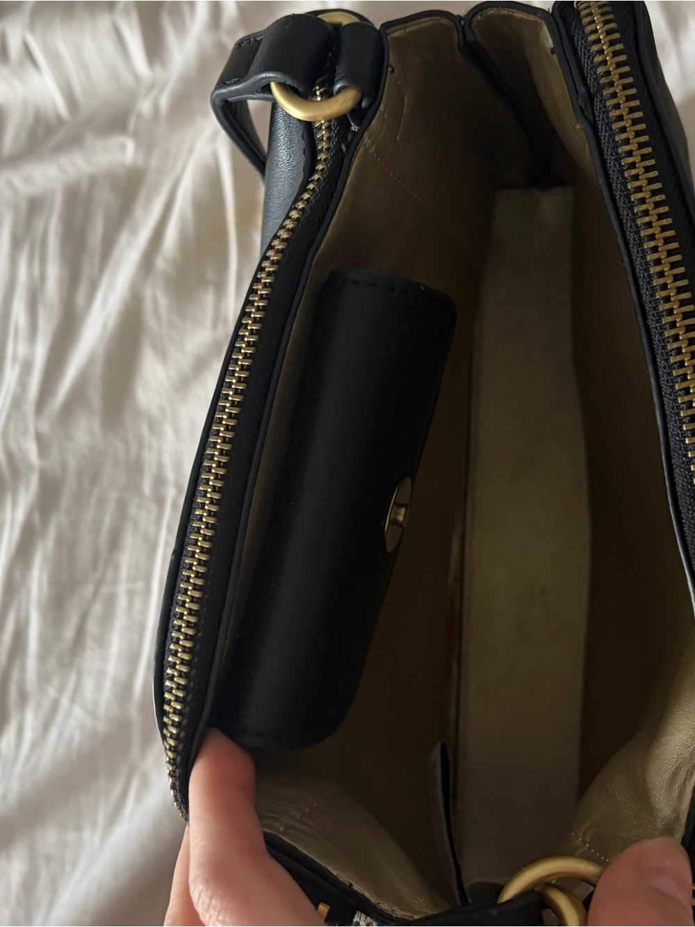 Black Leather Men’s Shoulder Bag - Classic Black